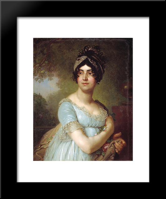 Portrait Of Daria Semyonovna Baratoff 20x24 Black Modern Wood Framed Art Print Poster by Borovikovsky, Vladimir