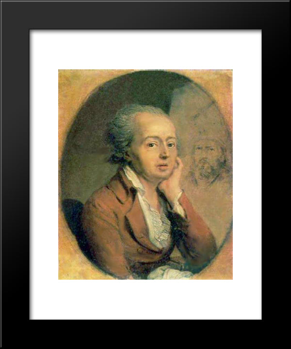 Portrait Of Dmitry Levitzky 20x24 Black Modern Wood Framed Art Print Poster by Borovikovsky, Vladimir