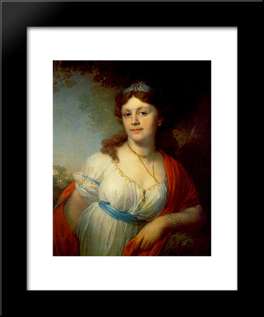 Portrait Of E Temkina 20x24 Black Modern Wood Framed Art Print Poster by Borovikovsky, Vladimir