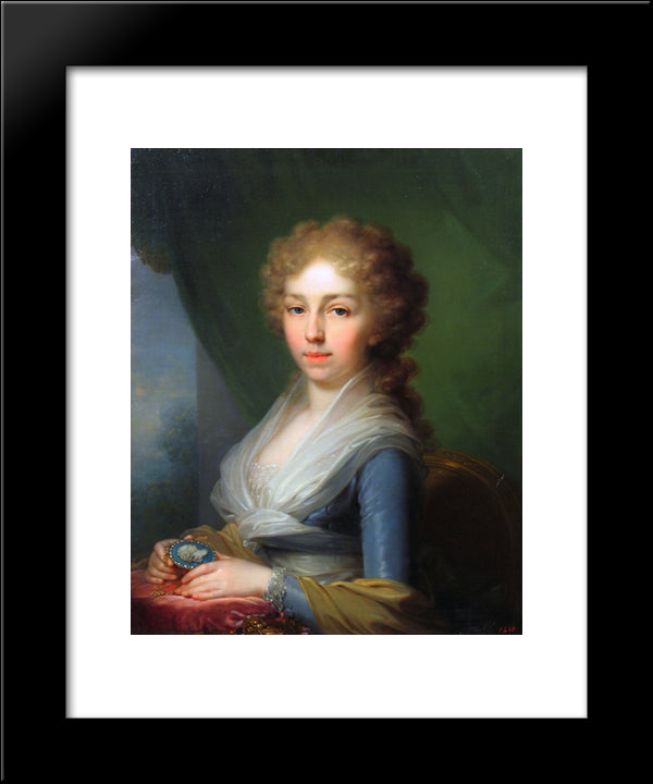 Portrait Of Empress Elisabeth Alexeievna 20x24 Black Modern Wood Framed Art Print Poster by Borovikovsky, Vladimir