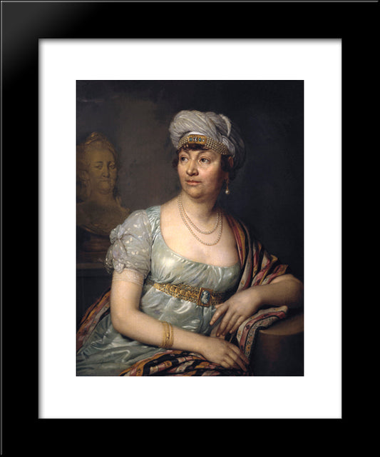 Portrait Of Germaine De Stael 20x24 Black Modern Wood Framed Art Print Poster by Borovikovsky, Vladimir