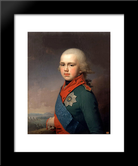 Portrait Of Grand Duke Konstantin Pavlovich 20x24 Black Modern Wood Framed Art Print Poster by Borovikovsky, Vladimir