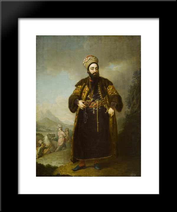 Portrait Of Murtaza Kuli Khan, Brother Of Aga Mahommed, The Persian Shah 20x24 Black Modern Wood Framed Art Print Poster by Borovikovsky, Vladimir