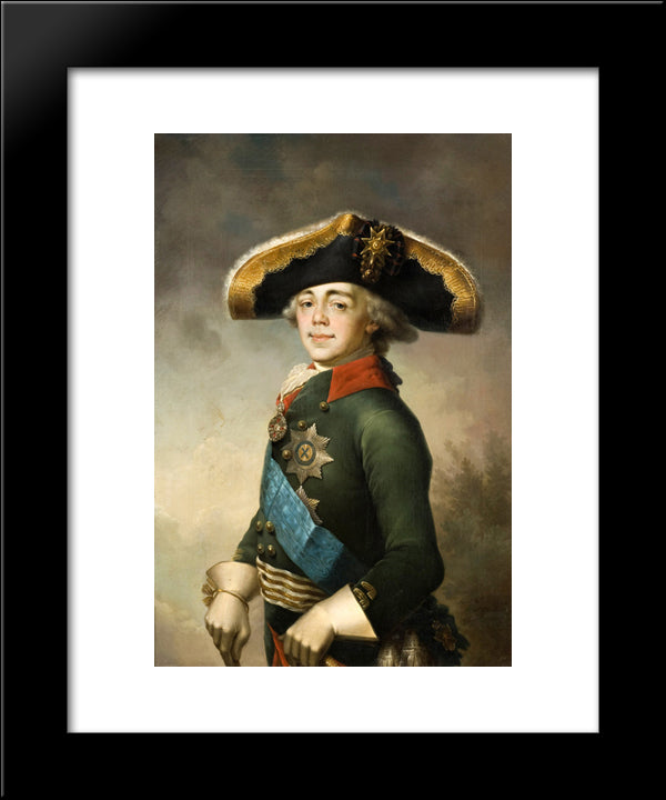 Portrait Of Paul I 20x24 Black Modern Wood Framed Art Print Poster by Borovikovsky, Vladimir