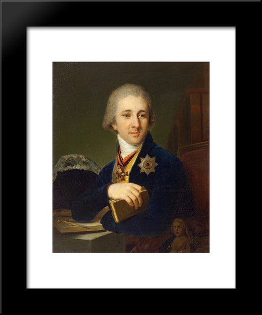 Portrait Of The Author Alexander Labsin 20x24 Black Modern Wood Framed Art Print Poster by Borovikovsky, Vladimir