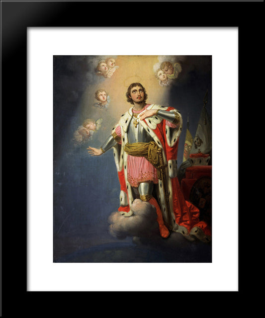 St. Alexander Nevsky 20x24 Black Modern Wood Framed Art Print Poster by Borovikovsky, Vladimir