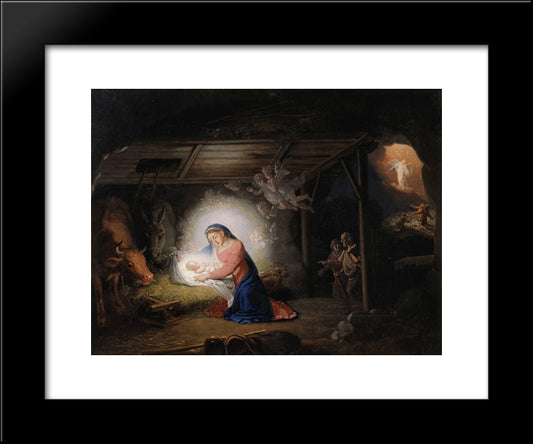 The Nativity Of Christ 20x24 Black Modern Wood Framed Art Print Poster by Borovikovsky, Vladimir