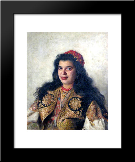 A Gypsy Lady 20x24 Black Modern Wood Framed Art Print Poster by Makovsky, Vladimir