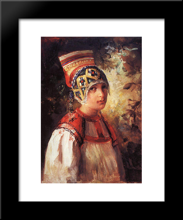 A Peasant 20x24 Black Modern Wood Framed Art Print Poster by Makovsky, Vladimir