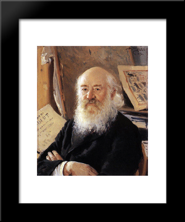 A Portrait Of Dmitry Rovinsky 20x24 Black Modern Wood Framed Art Print Poster by Makovsky, Vladimir