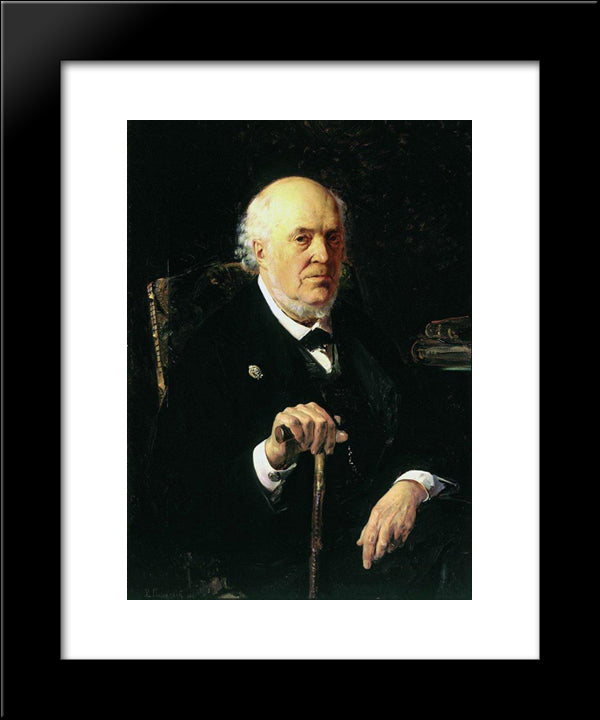 A Portrait Of E. I. Makovsky 20x24 Black Modern Wood Framed Art Print Poster by Makovsky, Vladimir