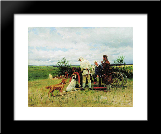 Hunters At Rest 20x24 Black Modern Wood Framed Art Print Poster by Makovsky, Vladimir