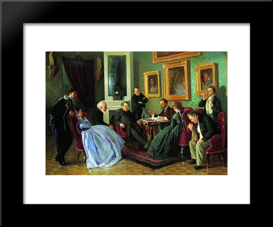 Literary Reading 20x24 Black Modern Wood Framed Art Print Poster by Makovsky, Vladimir