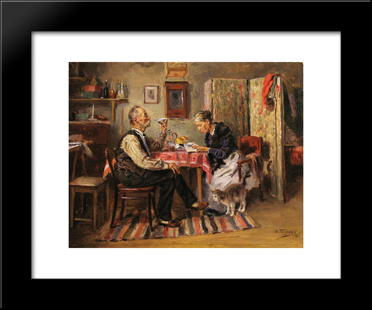 Morning Tea 20x24 Black Modern Wood Framed Art Print Poster by Makovsky, Vladimir