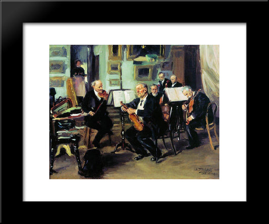 Musical Evening 20x24 Black Modern Wood Framed Art Print Poster by Makovsky, Vladimir