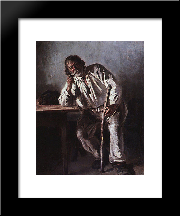 Old Man With A Pipe 20x24 Black Modern Wood Framed Art Print Poster by Makovsky, Vladimir