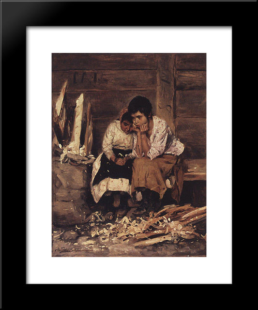 Over The Chips 20x24 Black Modern Wood Framed Art Print Poster by Makovsky, Vladimir