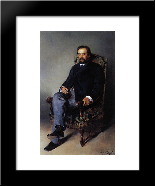 Portrait Of I. E. Tsvetkov 20x24 Black Modern Wood Framed Art Print Poster by Makovsky, Vladimir