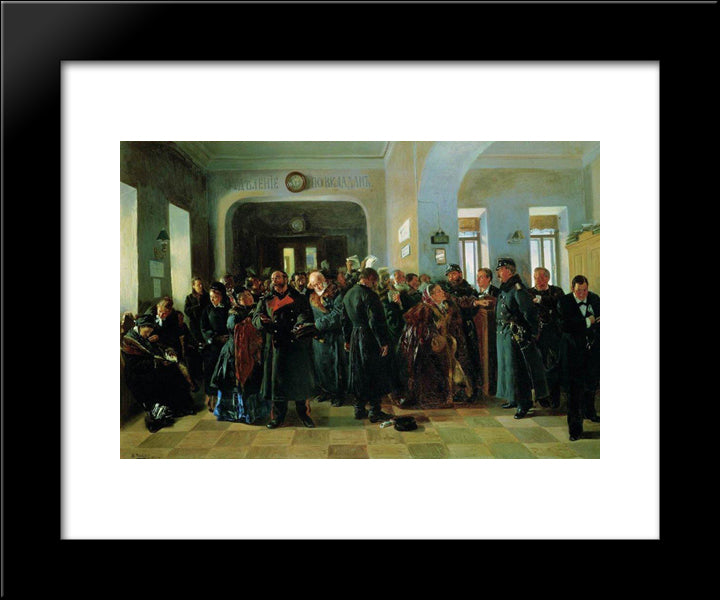 The Collapse Of A Bank 20x24 Black Modern Wood Framed Art Print Poster by Makovsky, Vladimir