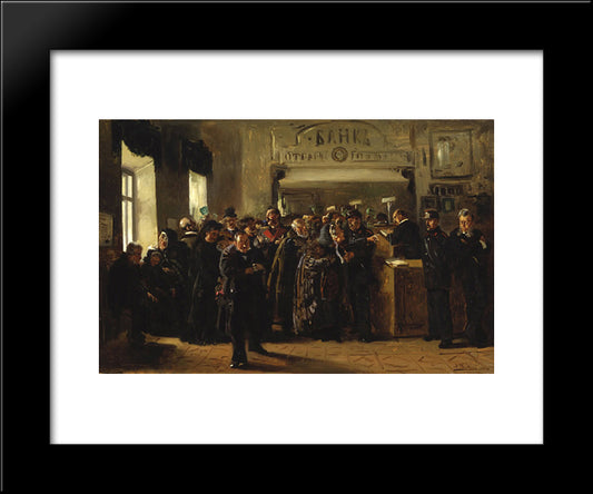 The Collapse Of A Bank (Study) 20x24 Black Modern Wood Framed Art Print Poster by Makovsky, Vladimir