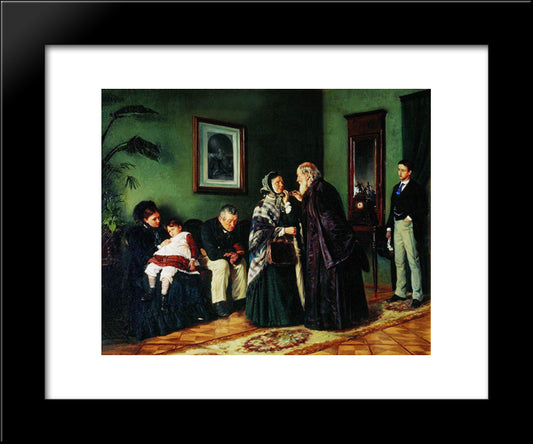 The Doctor'S Waiting Room 20x24 Black Modern Wood Framed Art Print Poster by Makovsky, Vladimir