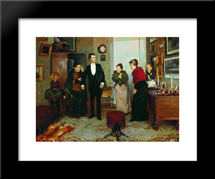 The First Coat 20x24 Black Modern Wood Framed Art Print Poster by Makovsky, Vladimir