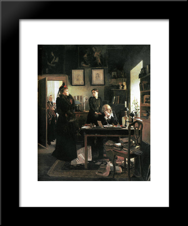 Two Sisters 20x24 Black Modern Wood Framed Art Print Poster by Makovsky, Vladimir