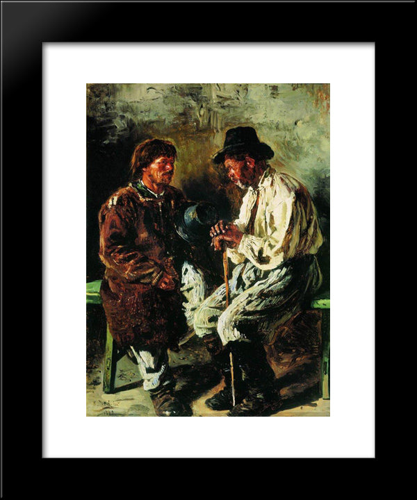 Two Ukrainians 20x24 Black Modern Wood Framed Art Print Poster by Makovsky, Vladimir