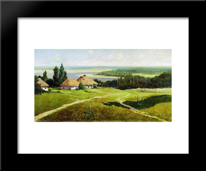 Ukrainian Landscape With Huts 20x24 Black Modern Wood Framed Art Print Poster by Makovsky, Vladimir