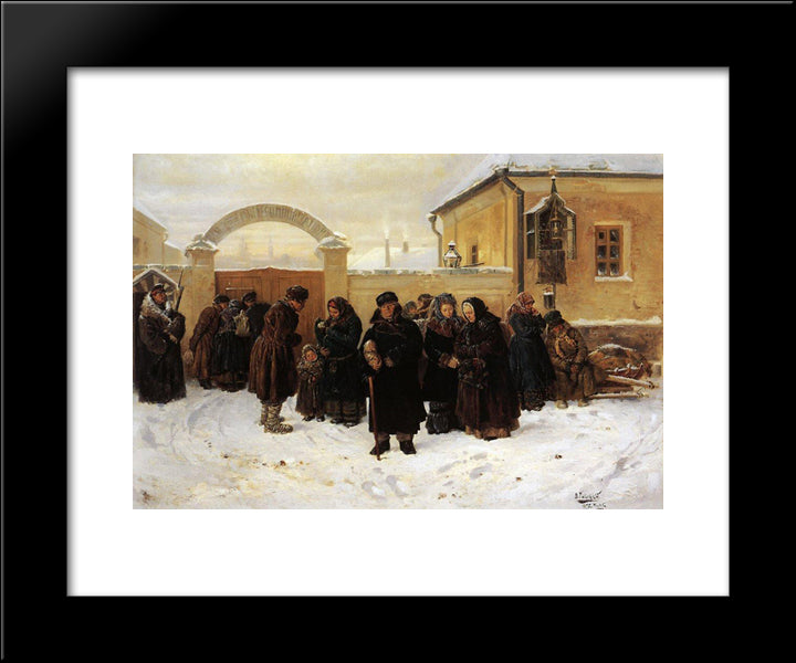 Waiting 20x24 Black Modern Wood Framed Art Print Poster by Makovsky, Vladimir