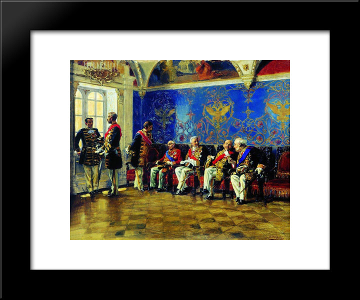 Waiting For An Audience 20x24 Black Modern Wood Framed Art Print Poster by Makovsky, Vladimir