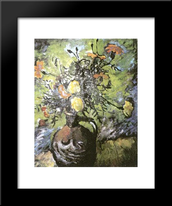 Flower-Piece 20x24 Black Modern Wood Framed Art Print Poster by Tatlin, Vladimir