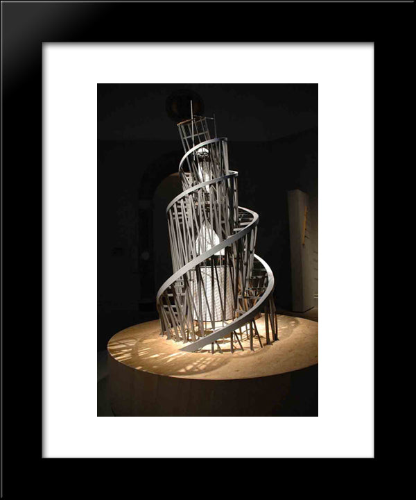 Monument To Commemorate The Third International 20x24 Black Modern Wood Framed Art Print Poster by Tatlin, Vladimir
