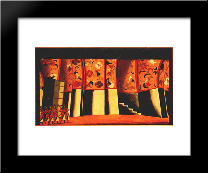 Sketch For Stage Set, Glinka'S Ivan Susanin 20x24 Black Modern Wood Framed Art Print Poster by Tatlin, Vladimir