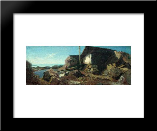 A House Near The Sea 20x24 Black Modern Wood Framed Art Print Poster by Orlovsky, Volodymyr