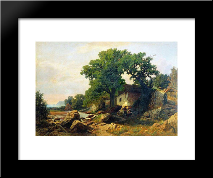 Landscape Near Alushta 20x24 Black Modern Wood Framed Art Print Poster by Orlovsky, Volodymyr