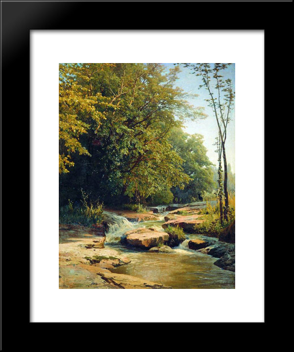 Landscape With Mountain Creek 20x24 Black Modern Wood Framed Art Print Poster by Orlovsky, Volodymyr