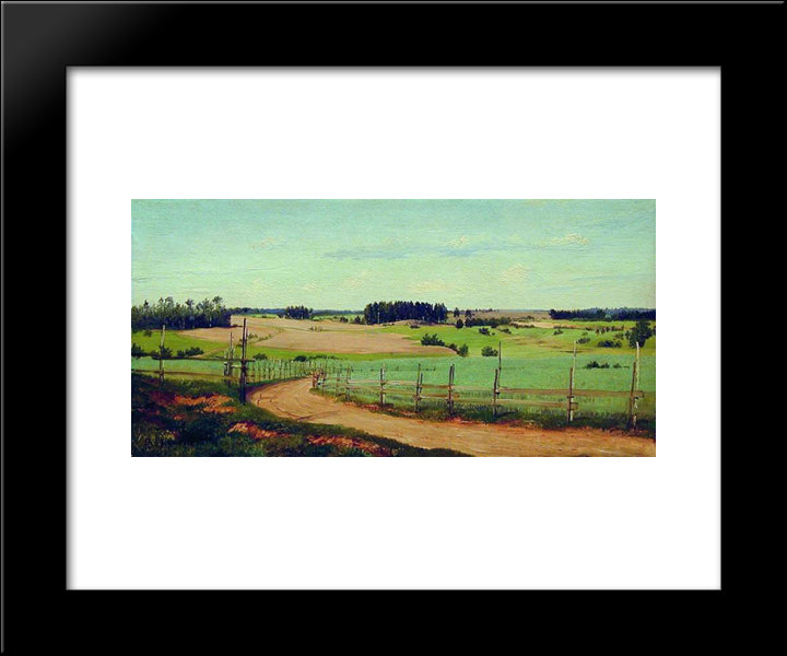 Summer Landscape With Road 20x24 Black Modern Wood Framed Art Print Poster by Orlovsky, Volodymyr