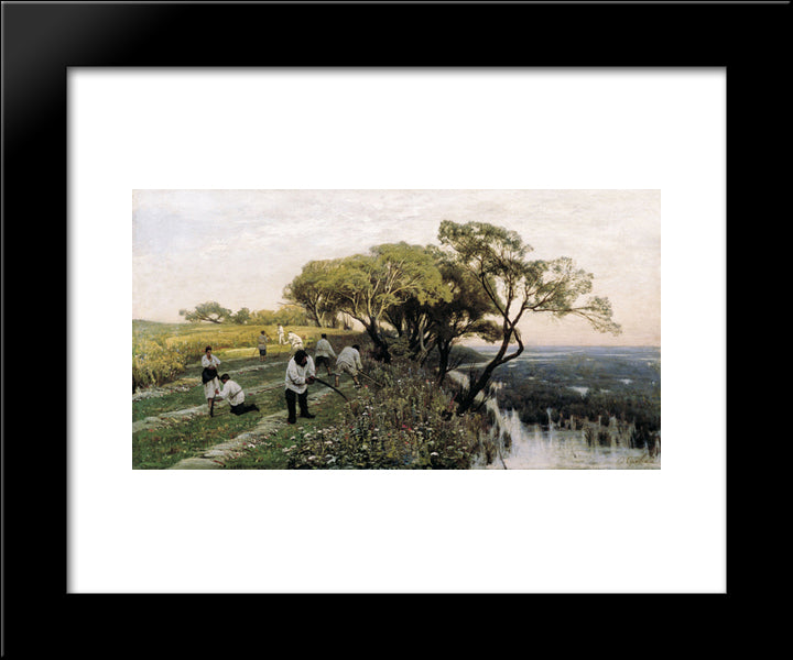 The Mowers 20x24 Black Modern Wood Framed Art Print Poster by Orlovsky, Volodymyr