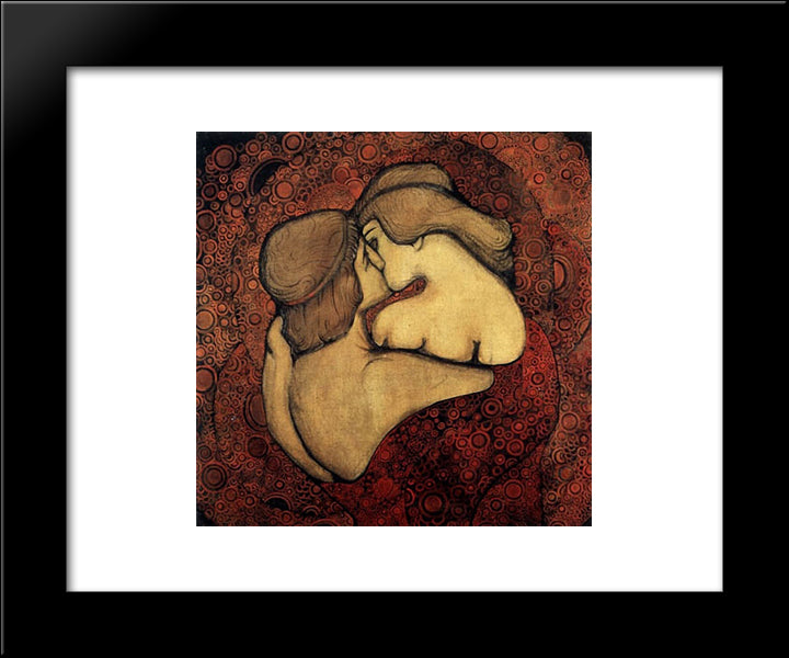 Kiss 20x24 Black Modern Wood Framed Art Print Poster by Maksymovych, Vsevolod