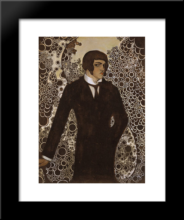 Self-Portrait 20x24 Black Modern Wood Framed Art Print Poster by Maksymovych, Vsevolod