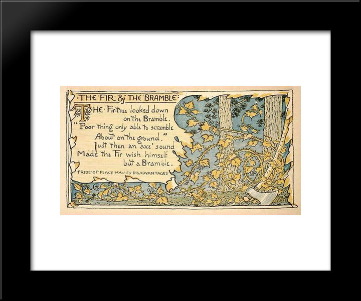 Baby'S Own Aesop 20x24 Black Modern Wood Framed Art Print Poster by Crane, Walter