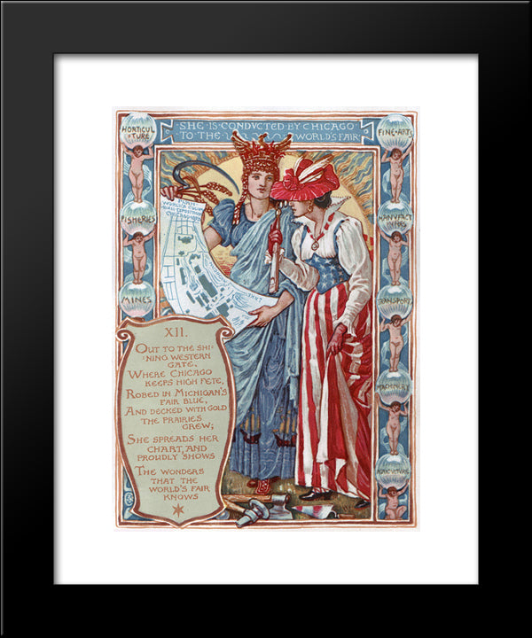 Chicago 20x24 Black Modern Wood Framed Art Print Poster by Crane, Walter