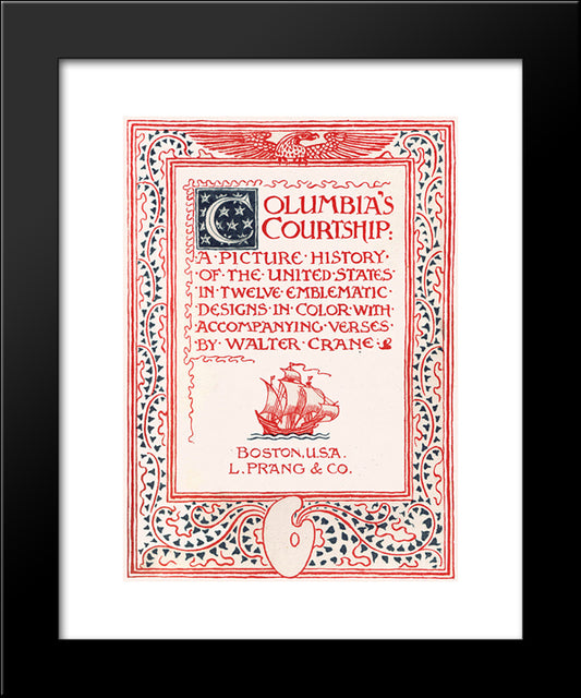 Columbia'S Courtship 20x24 Black Modern Wood Framed Art Print Poster by Crane, Walter