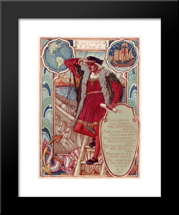 Columbus 20x24 Black Modern Wood Framed Art Print Poster by Crane, Walter