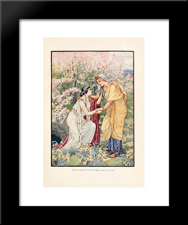 Demeter Rejoiced, For Her Daughter Was By Her Side 20x24 Black Modern Wood Framed Art Print Poster by Crane, Walter