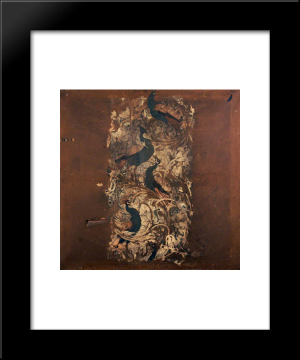 Design For Peacock Garden Wallpaper 20x24 Black Modern Wood Framed Art Print Poster by Crane, Walter