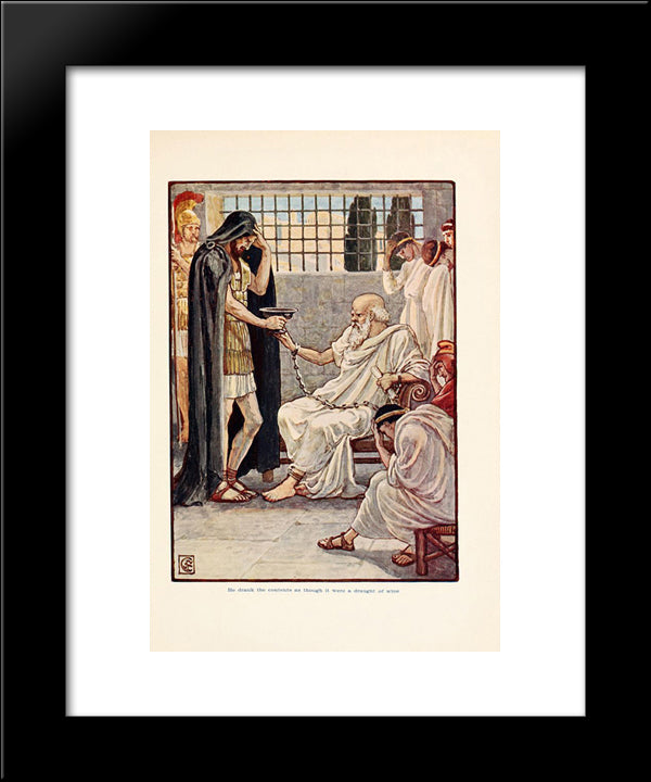 He Drank The Contents As Though It Were A Draught Of Wine 20x24 Black Modern Wood Framed Art Print Poster by Crane, Walter