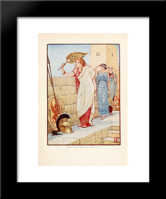 Often She Would Stand Upon The Walls Of Troy 20x24 Black Modern Wood Framed Art Print Poster by Crane, Walter