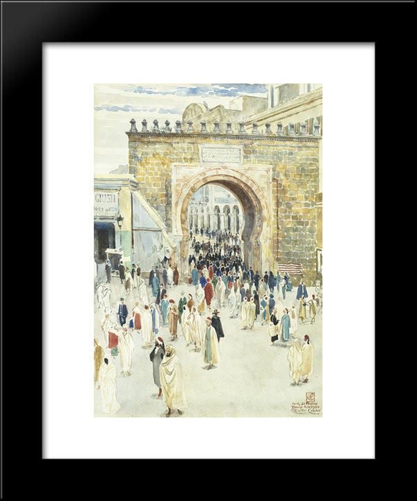 Porte De France Tunis 20x24 Black Modern Wood Framed Art Print Poster by Crane, Walter